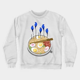 Ramen  blue birds tree Crewneck Sweatshirt